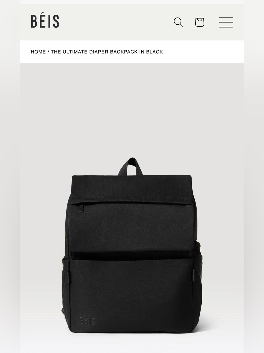 BEIS Black Ultimate Diaper Backpack - BNWT